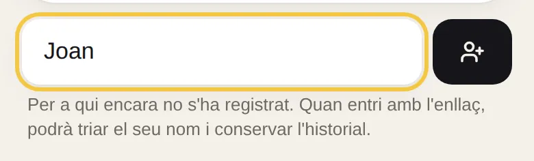 Afegir una persona sense compte