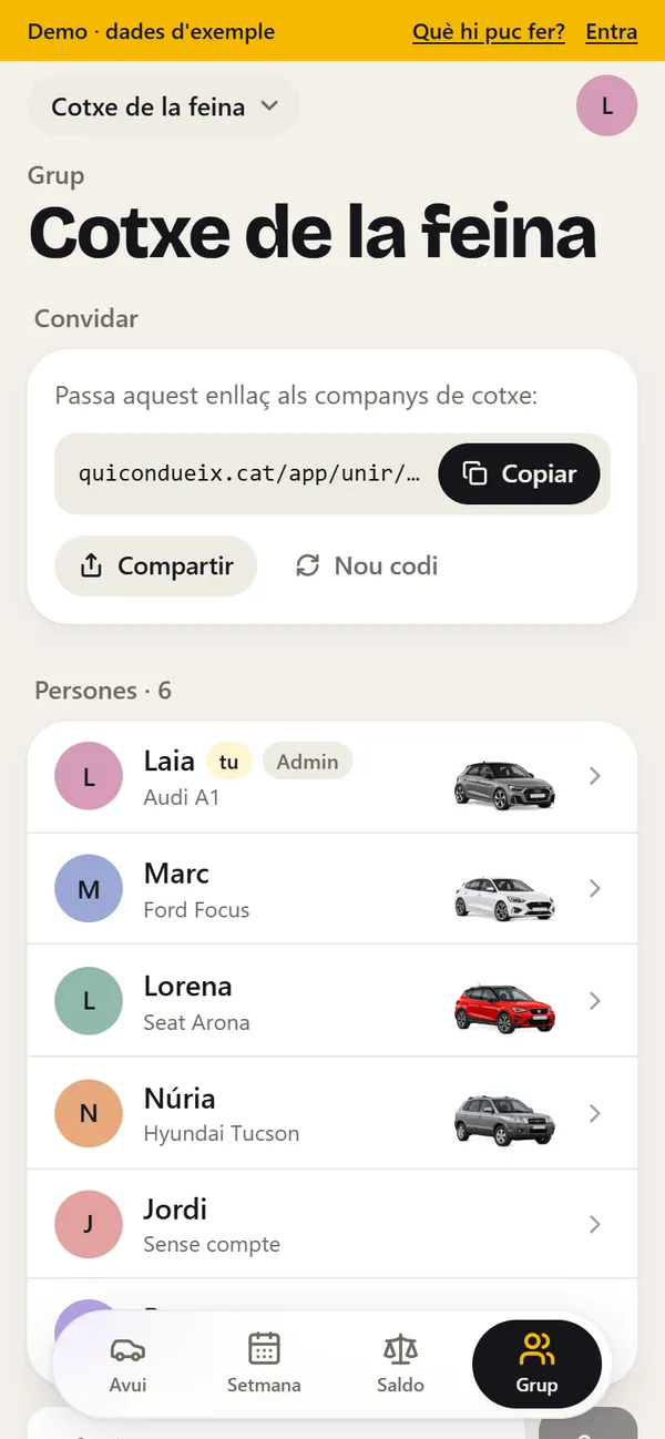 Convida els companys